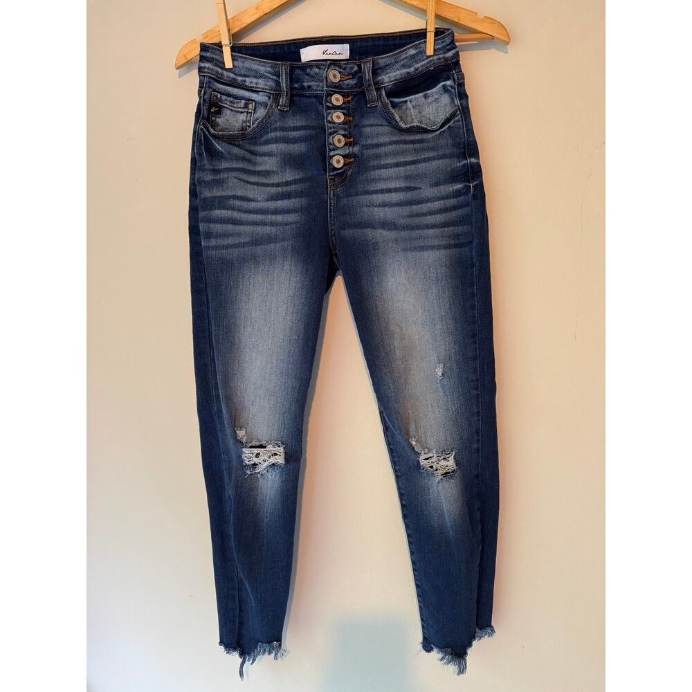 Kancan Estilo Distressed Button-Fly Skinny Jeans Size 7/27